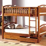 CALIFORNIA I Twin/Twin Bunk Bed w/ 2 Drawers in Oak Finish